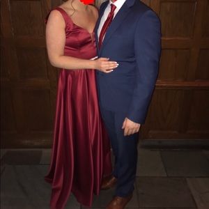 Red long formal dress